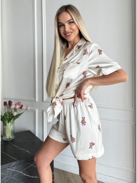 Піжама teddy bears ivory shorts